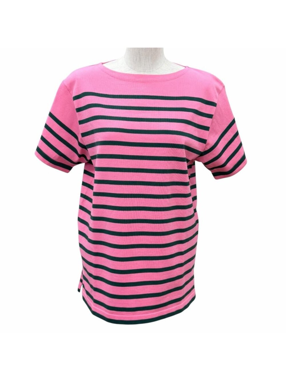 Louis Vuitton LV Leather Patch Border Cotton Short Sleeve T-Shirt Pink Green